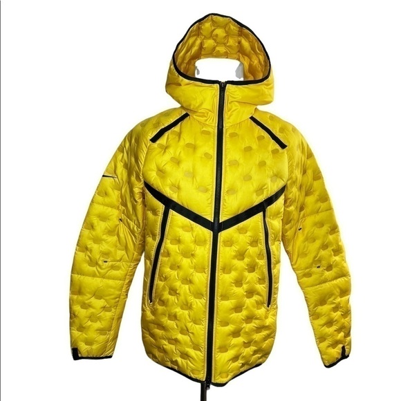 Nike Sportswear Yellow Tech Pack Goose Down Filled Puffer Hooded Jacket - Picture 3 of 16